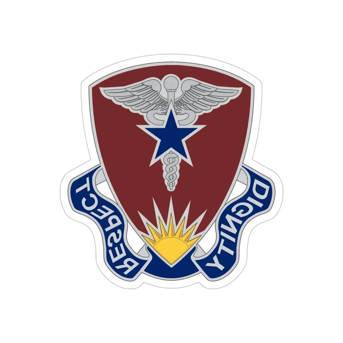Regional Health Command Europe (U.S. Army) REVERSE PRINT Transparent Die-Cut STICKER - The Sticker Space