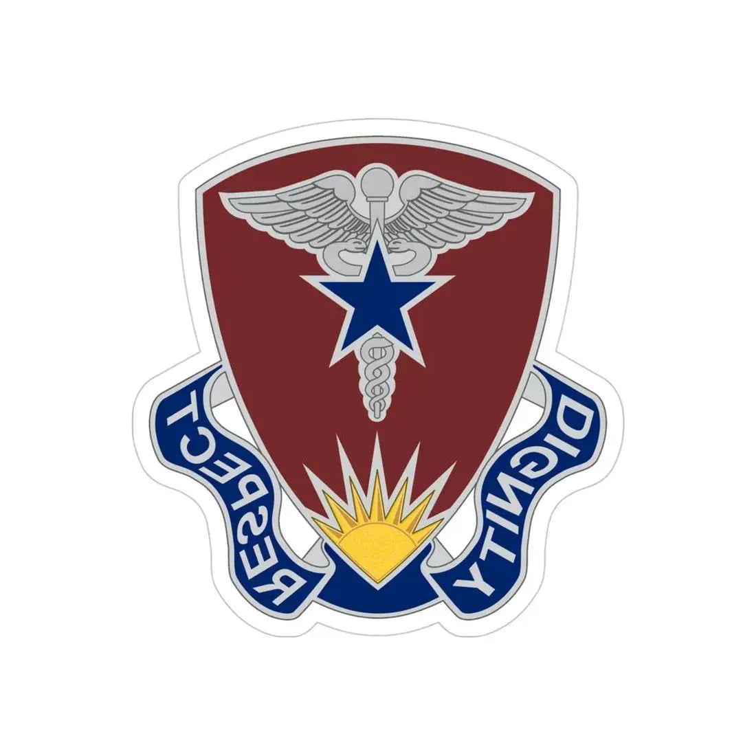 Regional Health Command Europe (U.S. Army) REVERSE PRINT Transparent Die-Cut STICKER - The Sticker Space