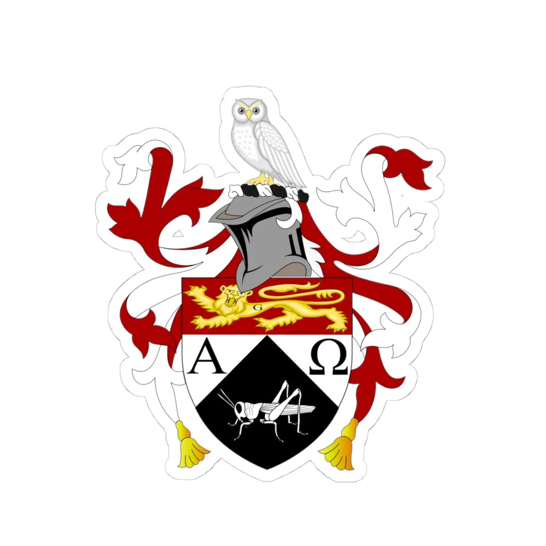 Regius Professor Greek Cantab (England) (Coat of Arms) STICKER Vinyl Kiss-Cut Decal 4 Inch White - The Sticker Space