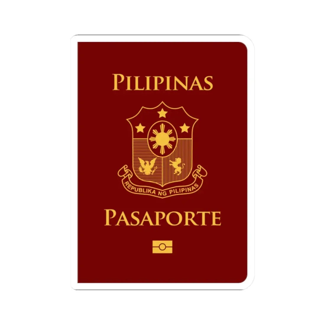 Regular Philippine Passport - STICKER Vinyl Kiss-Cut Decal 2 Inch White - The Sticker Space