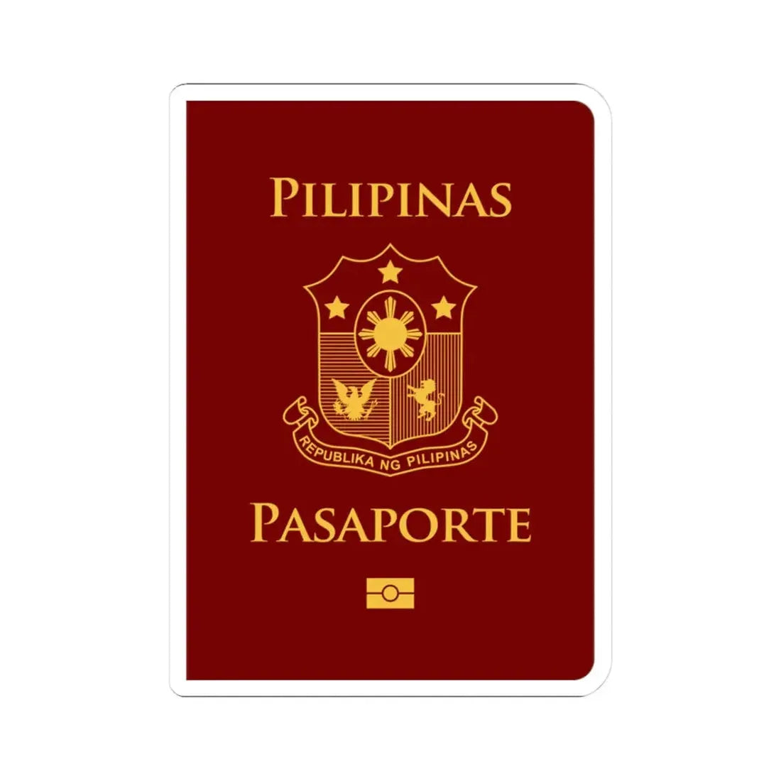 Regular Philippine Passport - STICKER Vinyl Kiss-Cut Decal 3 Inch White - The Sticker Space