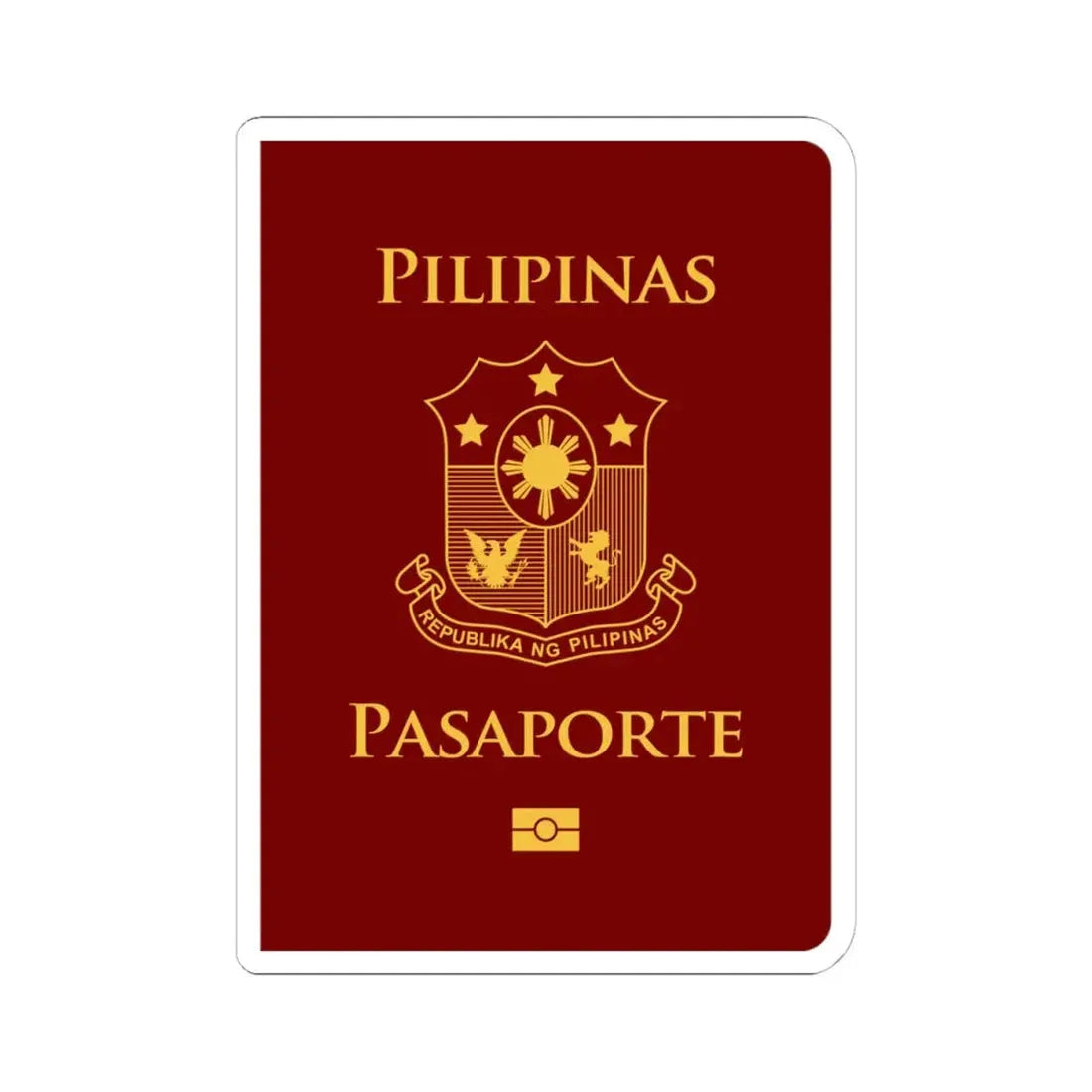 Regular Philippine Passport - STICKER Vinyl Kiss-Cut Decal 4 Inch White - The Sticker Space