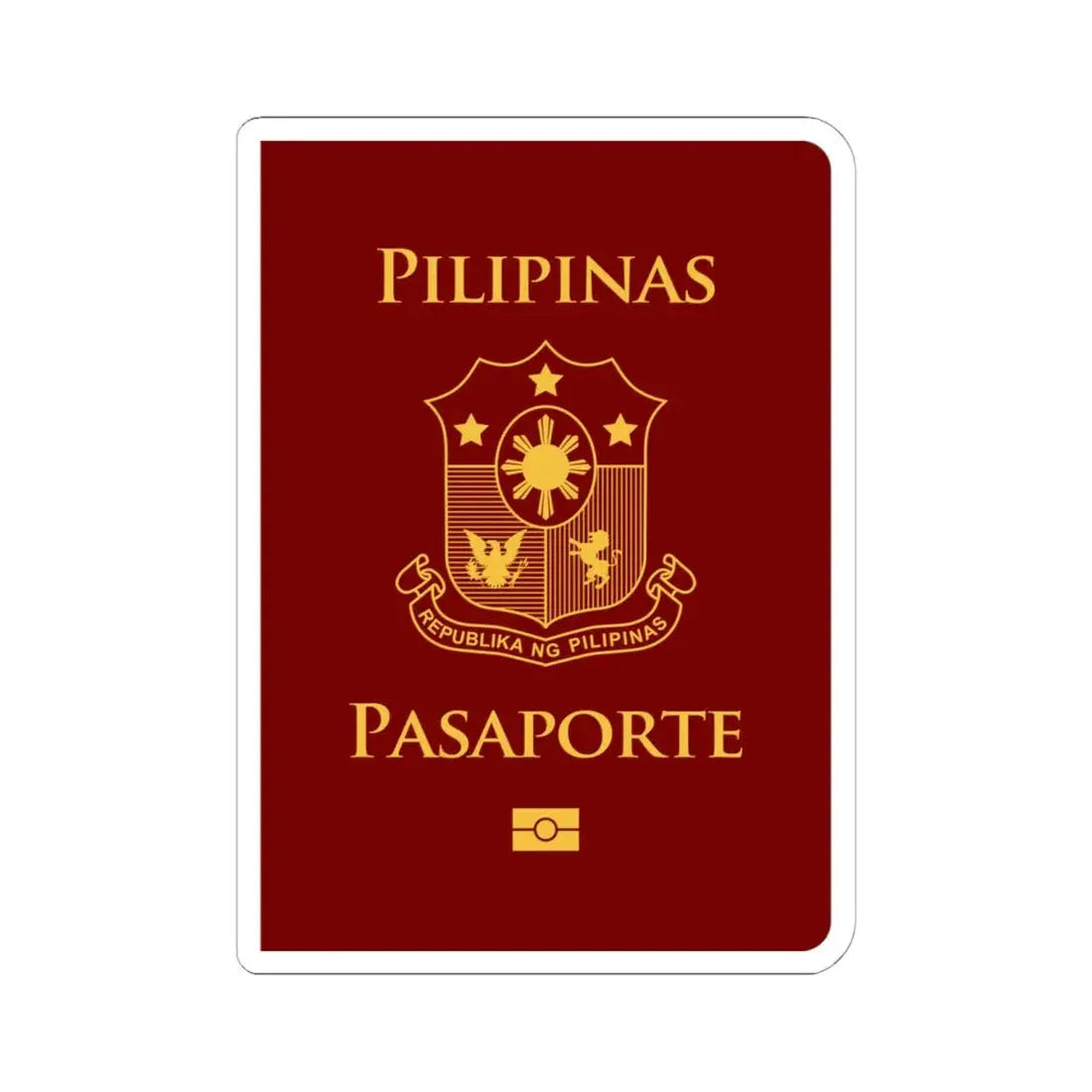 Regular Philippine Passport - STICKER Vinyl Kiss-Cut Decal 6 Inch White - The Sticker Space