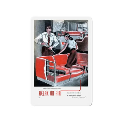Relax On Air, Mechanix Illustrated, 1947 (Magazine Illustration) Refrigerator Magnet 2 Inch Die-Cut - The Sticker Space