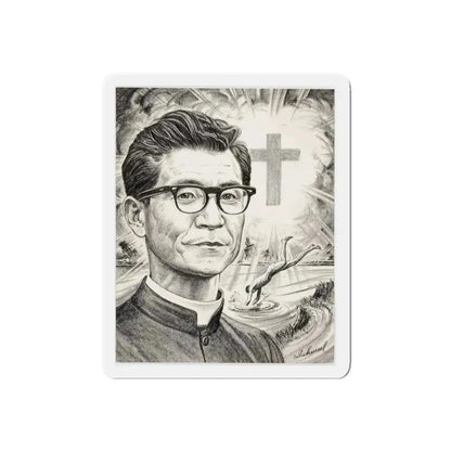 Religious Newspaper Illustration (AP Wire Service, c. 1940s) (Magazine Illustration) Refrigerator Magnet 5 Inch Die-Cut - The Sticker Space