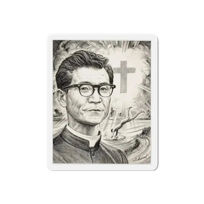 Religious Newspaper Illustration (AP Wire Service, c. 1940s) (Magazine Illustration) Refrigerator Magnet 6 Inch Die-Cut - The Sticker Space