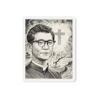 Religious Newspaper Illustration (AP Wire Service, c. 1940s) (Magazine Illustration) Refrigerator Magnet - The Sticker Space