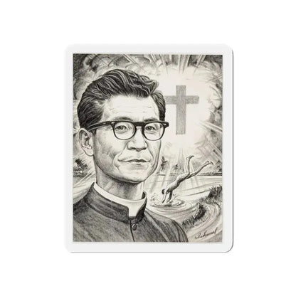 Religious Newspaper Illustration (AP Wire Service, c. 1940s) (Magazine Illustration) Refrigerator Magnet - The Sticker Space