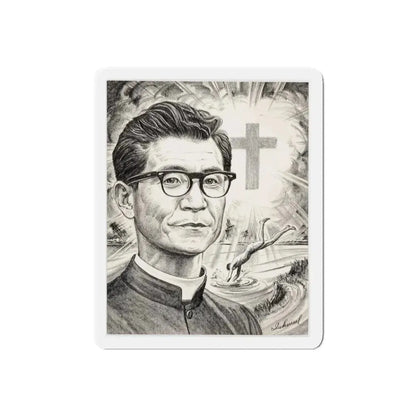Religious Newspaper Illustration (AP Wire Service, c. 1940s) (Magazine Illustration) Refrigerator Magnet - The Sticker Space