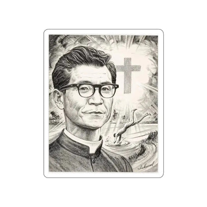 Religious Newspaper Illustration (AP Wire Service, c. 1940s) (Magazine Illustration) STICKER Vinyl Die-Cut Decal - The Sticker Space