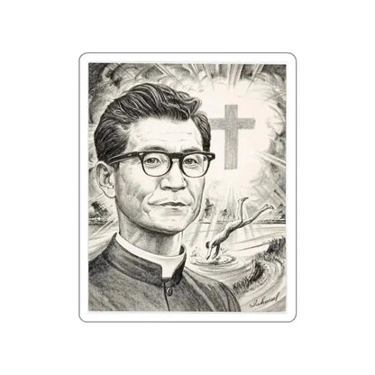 Religious Newspaper Illustration (AP Wire Service, c. 1940s) (Magazine Illustration) STICKER Vinyl Die-Cut Decal White Die-Cut 6 Inch - The Sticker Space