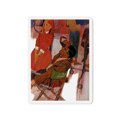 Reluctant Father, Chatelaine, November 1962 (Magazine Illustration) Refrigerator Magnet 3 Inch Die-Cut - The Sticker Space