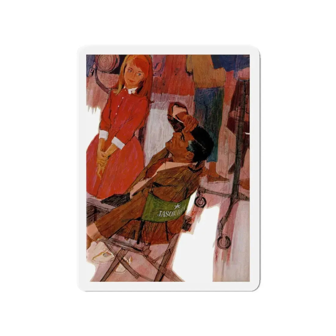 Reluctant Father, Chatelaine, November 1962 (Magazine Illustration) Refrigerator Magnet - The Sticker Space