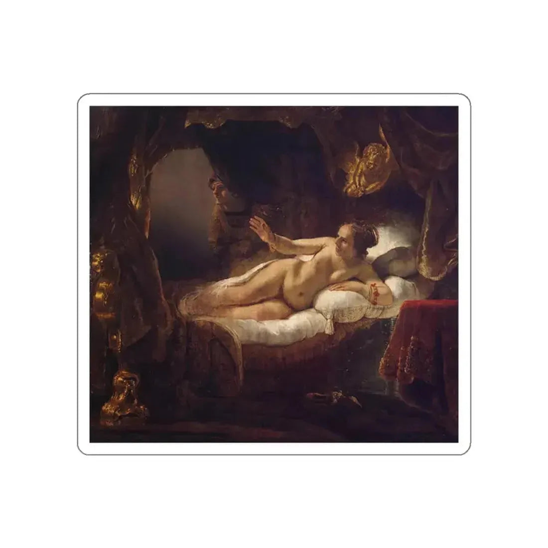 REMBRANDT Harmenszoon van RIJN - Danae (Artwork) STICKER Vinyl Die-Cut Decal White Die-Cut 2 Inch - The Sticker Space