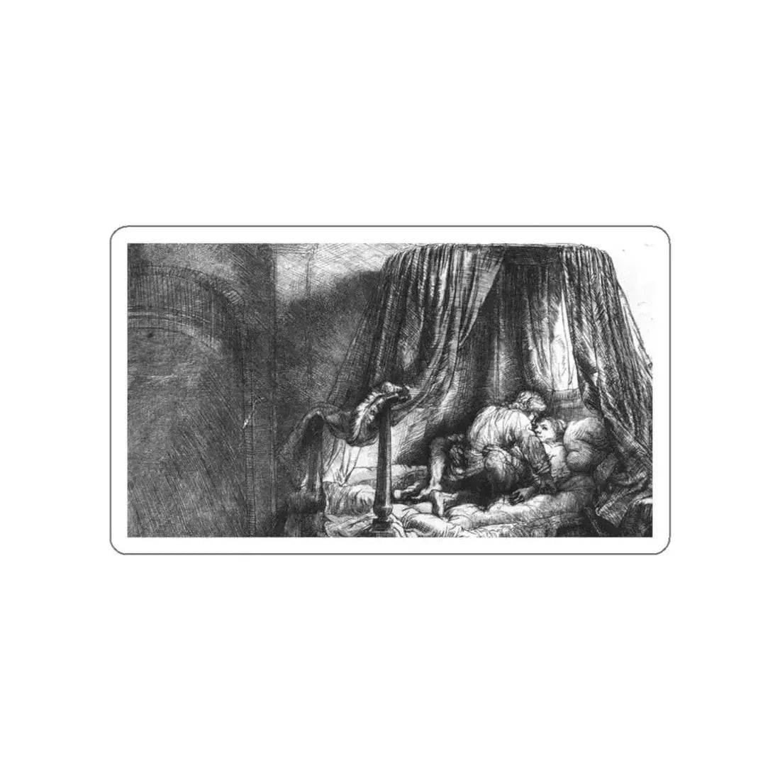 REMBRANDT Harmenszoon van RIJN - Ledikant (Artwork) STICKER Vinyl Die-Cut Decal White Die-Cut 3 Inch - The Sticker Space