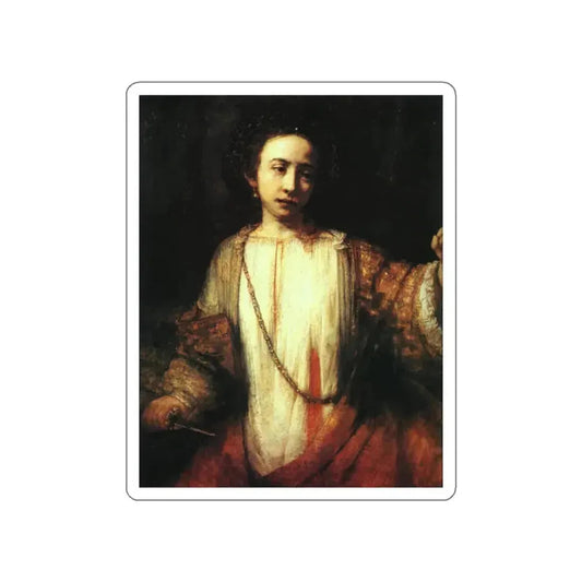 REMBRANDT Harmenszoon van RIJN - Lucretia (Artwork) STICKER Vinyl Die-Cut Decal White Die-Cut 2 Inch - The Sticker Space