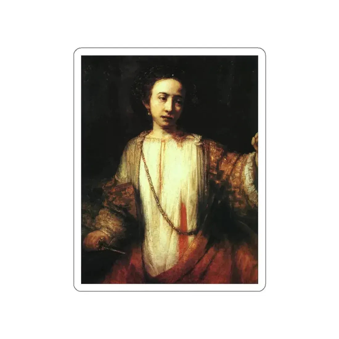 REMBRANDT Harmenszoon van RIJN - Lucretia (Artwork) STICKER Vinyl Die-Cut Decal White Die-Cut 3 Inch - The Sticker Space
