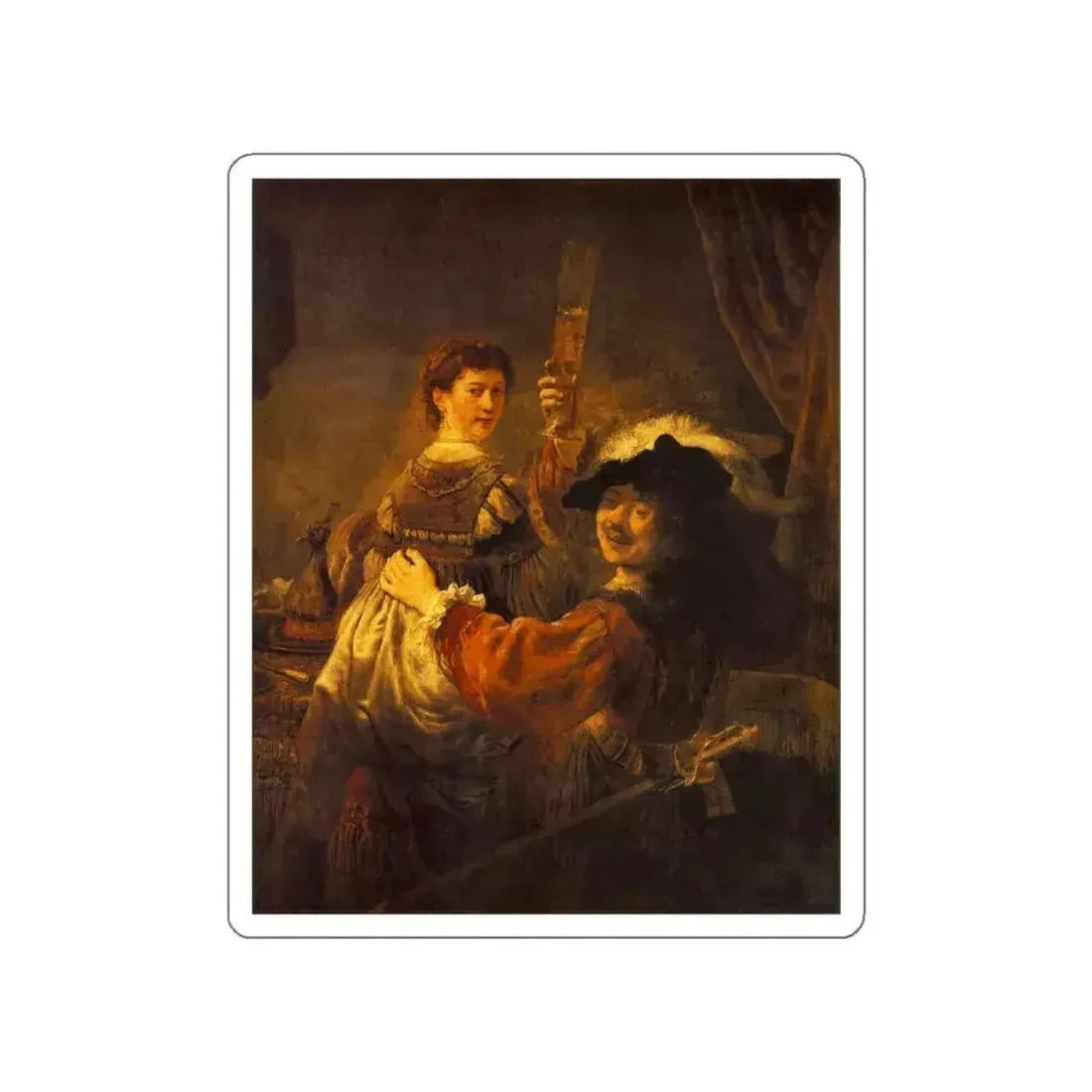 REMBRANDT Harmenszoon van RIJN - rembsask (Artwork) STICKER Vinyl Die-Cut Decal White Die-Cut 4 Inch - The Sticker Space