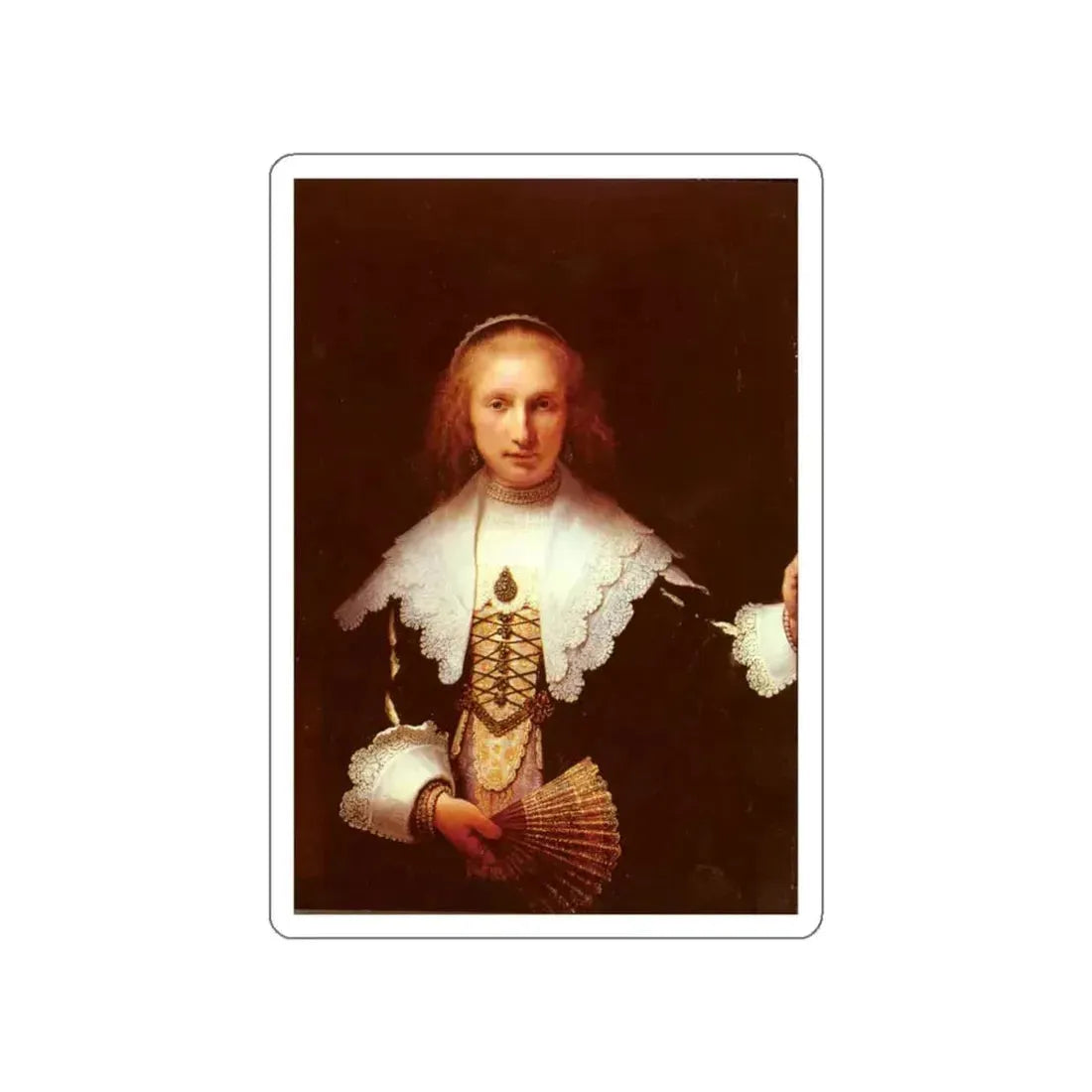 REMBRANDT Harmenszoon van RIJN - RijnVanAgathaBas (Artwork) STICKER Vinyl Die-Cut Decal White Die-Cut 3 Inch - The Sticker Space