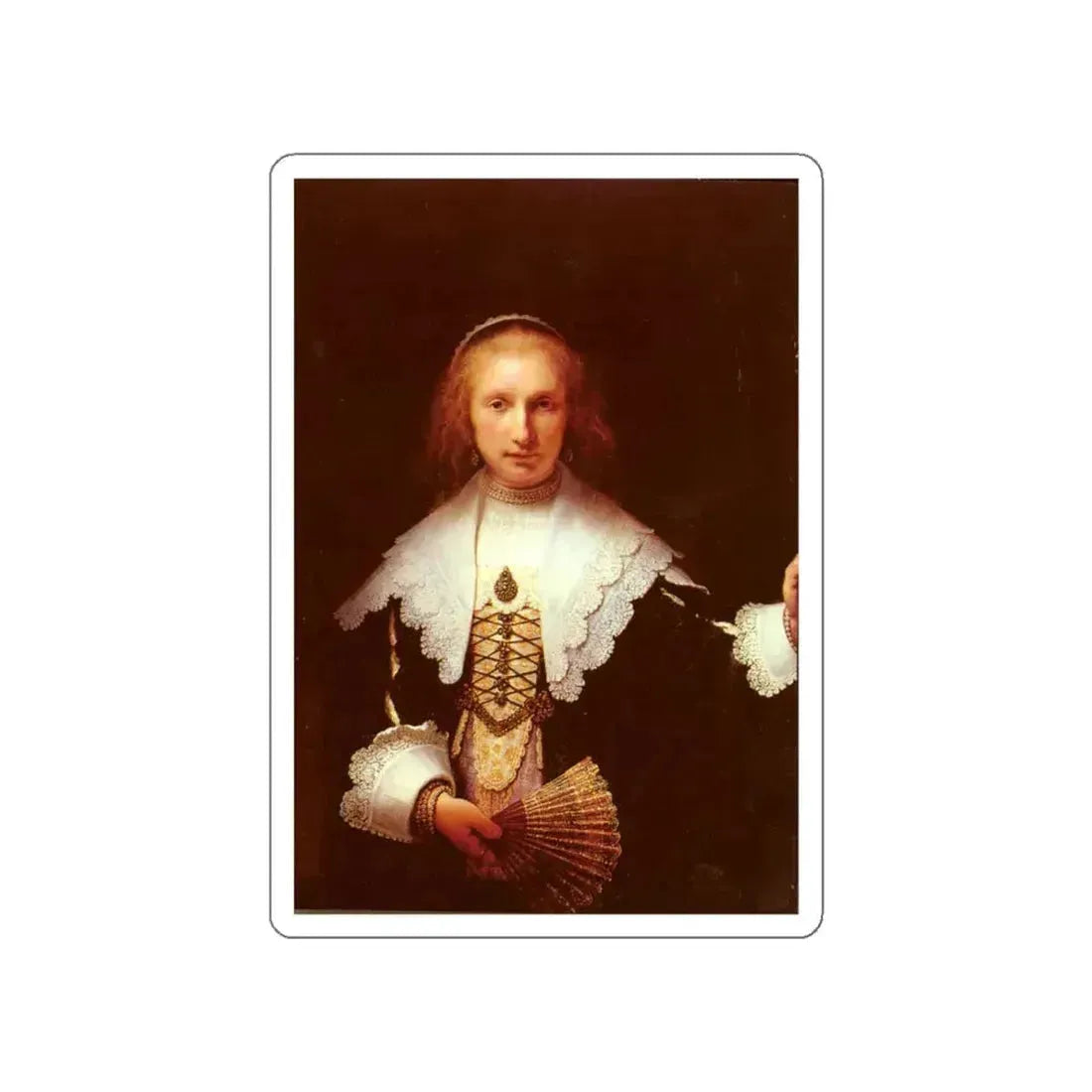 REMBRANDT Harmenszoon van RIJN - RijnVanAgathaBas (Artwork) STICKER Vinyl Die-Cut Decal White Die-Cut 6 Inch - The Sticker Space