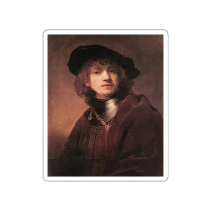 REMBRANDT Harmenszoon van RIJN - SelfPortraitasaYoungMan1634 (Artwork) STICKER Vinyl Die-Cut Decal White Die-Cut 5 Inch - The Sticker Space