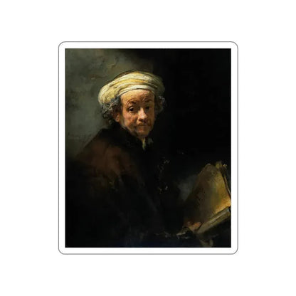 REMBRANDT Harmenszoon van RIJN - SelfPortraitastheApostleStPaul (Artwork) STICKER Vinyl Die-Cut Decal White Die-Cut 5 Inch - The Sticker Space