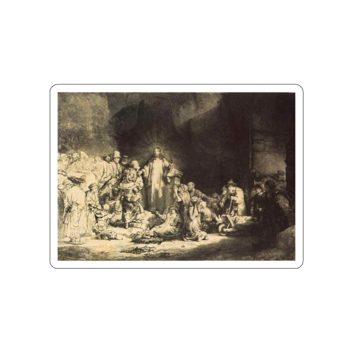 REMBRANDT Harmenszoon van RIJN - The Little Children Being Brought to Jesus (The 1 (Artwork) STICKER Vinyl Die-Cut Decal-White-The Sticker Space