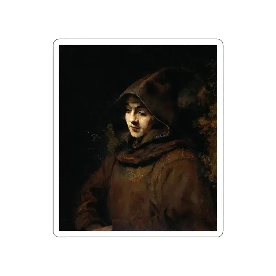 REMBRANDT Harmenszoon van RIJN - TitusvanRijninaMonksHabit (Artwork) STICKER Vinyl Die-Cut Decal White Die-Cut 3 Inch - The Sticker Space
