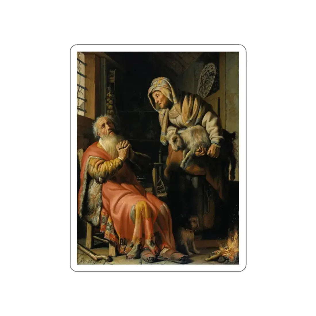 REMBRANDT Harmenszoon van RIJN - TobitandAnnawithaKid (Artwork) STICKER Vinyl Die-Cut Decal - The Sticker Space