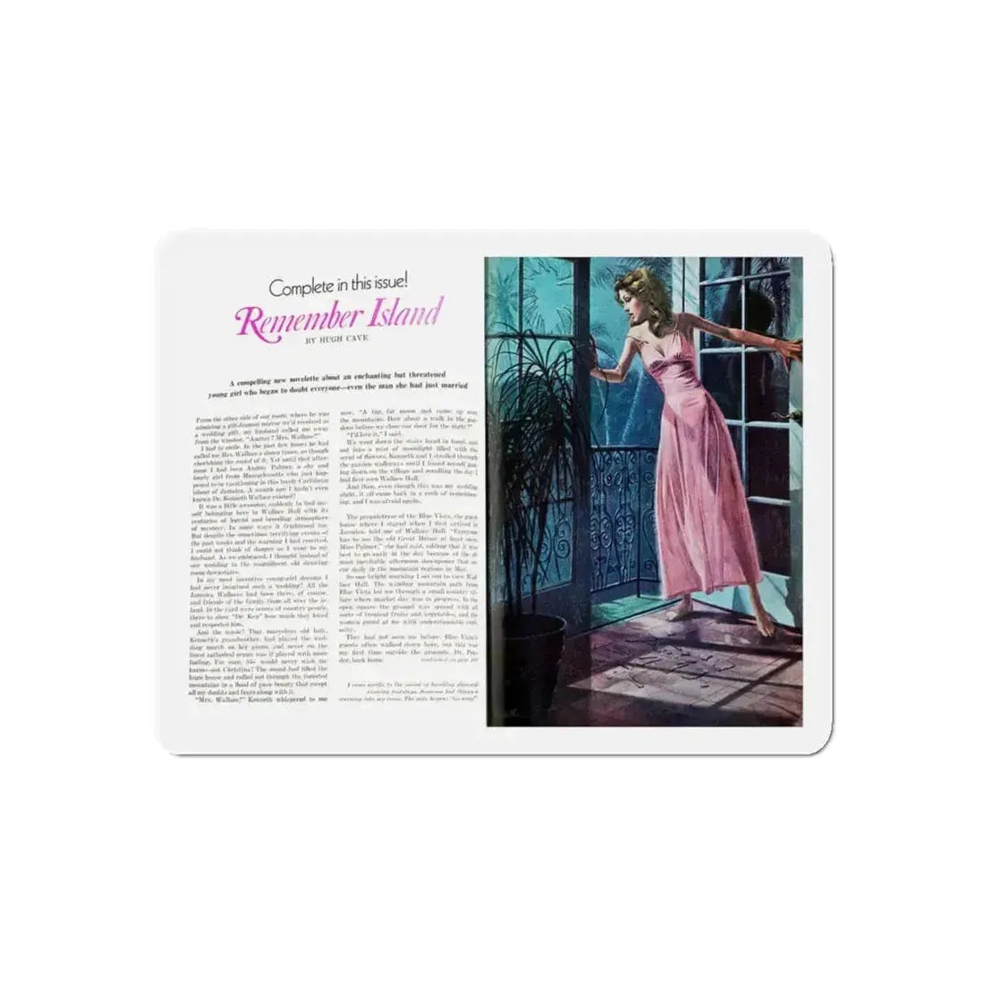 Remember Island, Good Housekeeping magazine, August 1974 (Magazine Illustration) Refrigerator Magnet 4 Inch Die-Cut - The Sticker Space