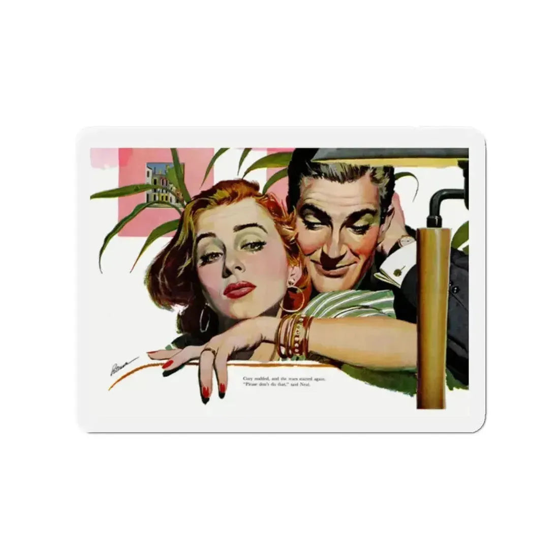 Remember Me, Your Wife, 1956 (Magazine Illustration) Refrigerator Magnet 2 Inch Die-Cut - The Sticker Space