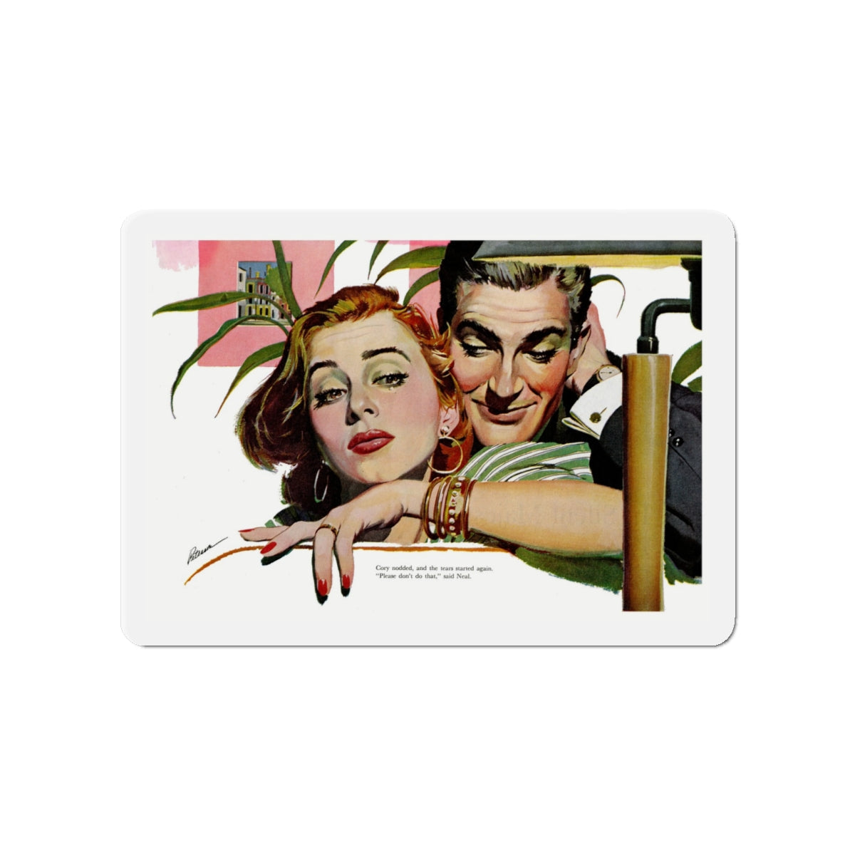 Remember Me, Your Wife, 1956 (Magazine Illustration) Refrigerator Magnet-4 Inch-The Sticker Space