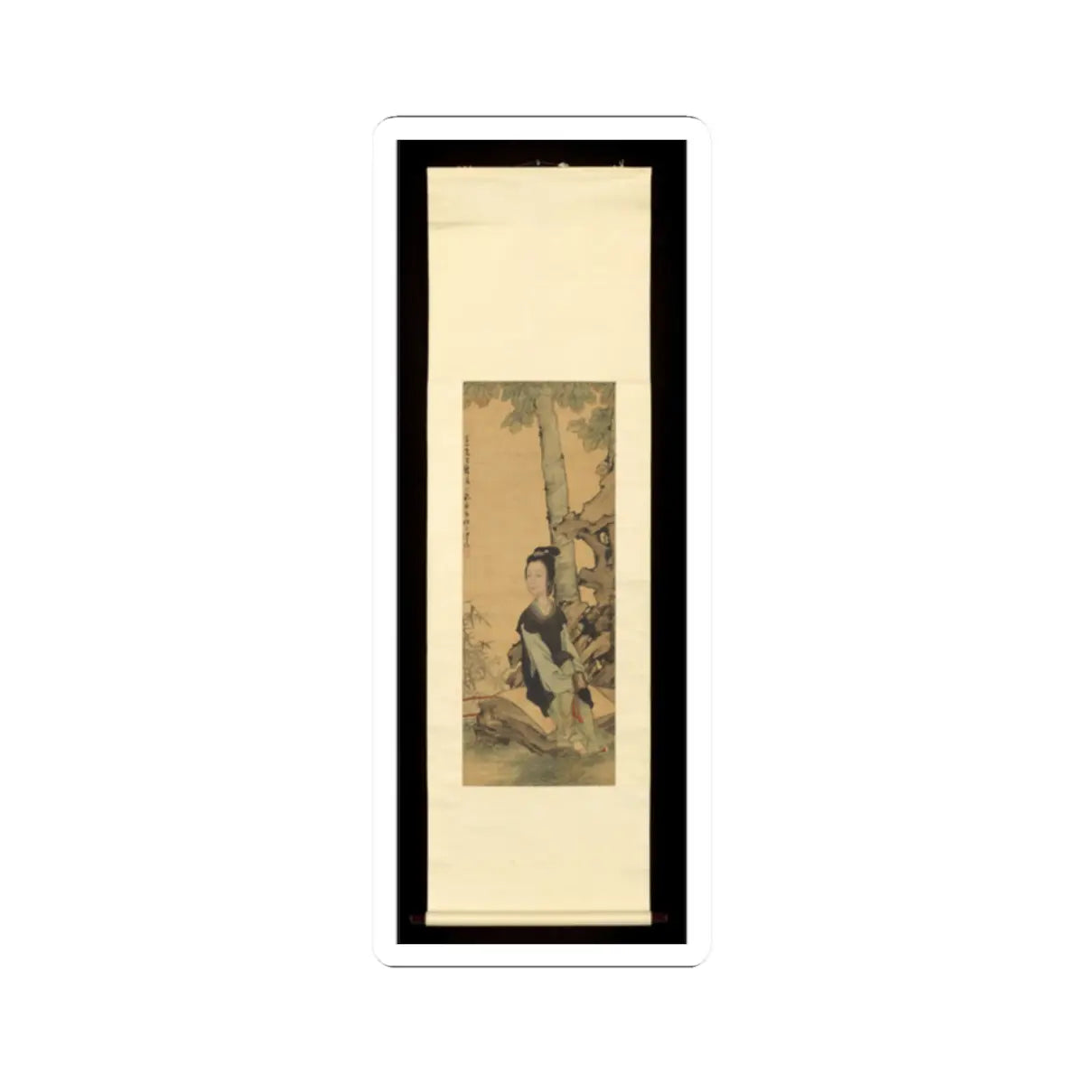Ren Xiong - Woman in a garden - mid-19th century v2 - STICKER Vinyl Kiss-Cut Decal