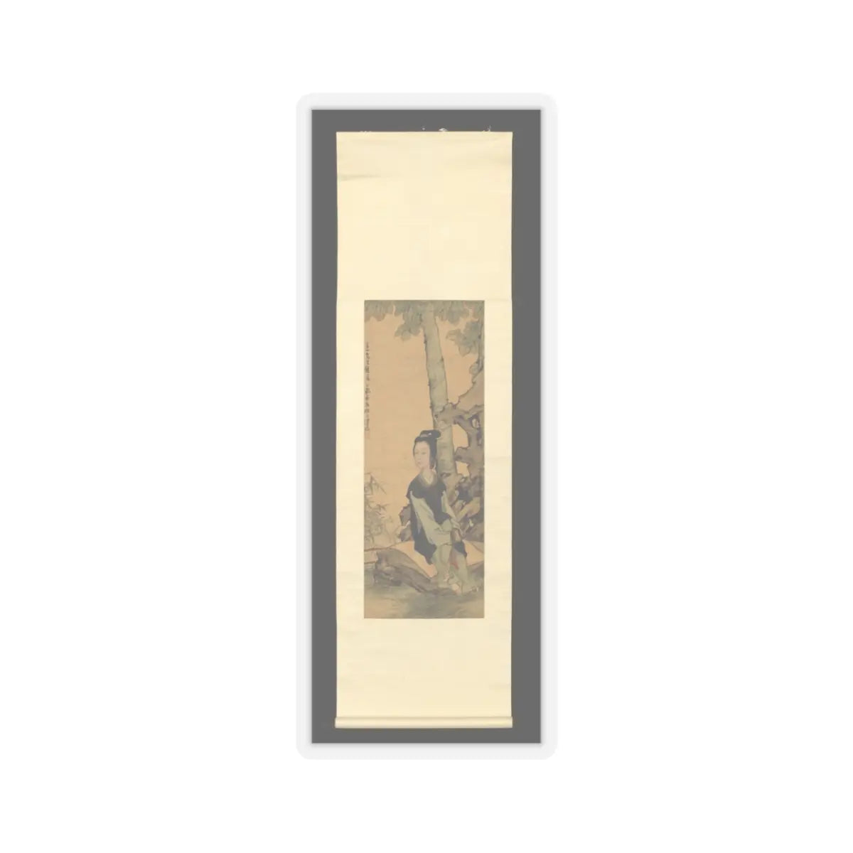 Ren Xiong - Woman in a garden - mid-19th century v2 - STICKER Vinyl Kiss-Cut Decal