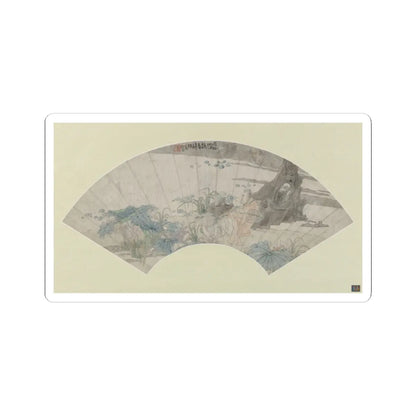Ren Xun - Zhou Dunyi admiring lotus flowers - late 19th century - STICKER Vinyl Kiss-Cut Decal