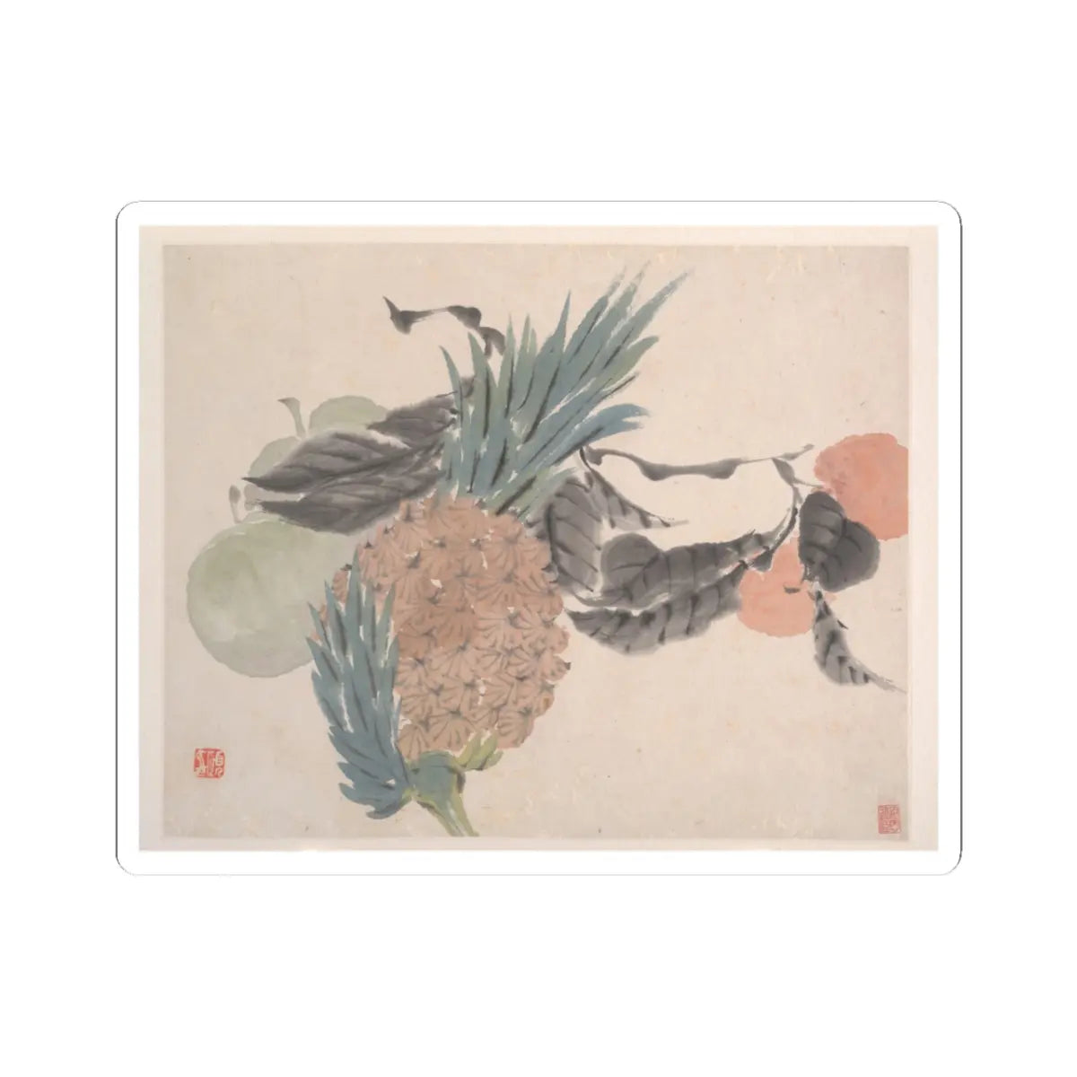 Ren Yi (Ren Bonian) - Animals, Flowers and Birds - 19th century v2 - STICKER Vinyl Kiss-Cut Decal