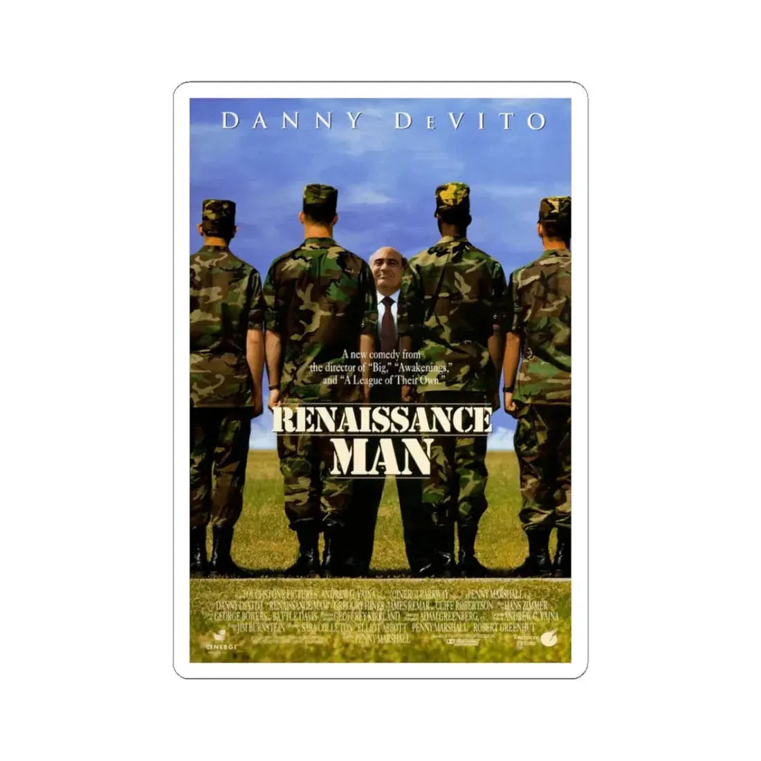 Renaissance Man 1994 Movie Poster - STICKER Vinyl Kiss-Cut Decal 3 Inch White - The Sticker Space