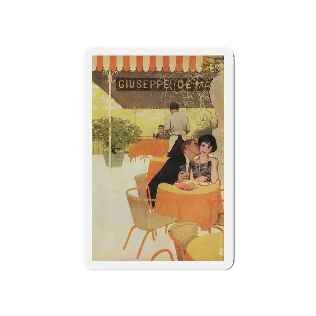 Rendezvous, Cosmopolitan illustration, June 1959 (Magazine Illustration) Refrigerator Magnet 5 Inch Die-Cut - The Sticker Space