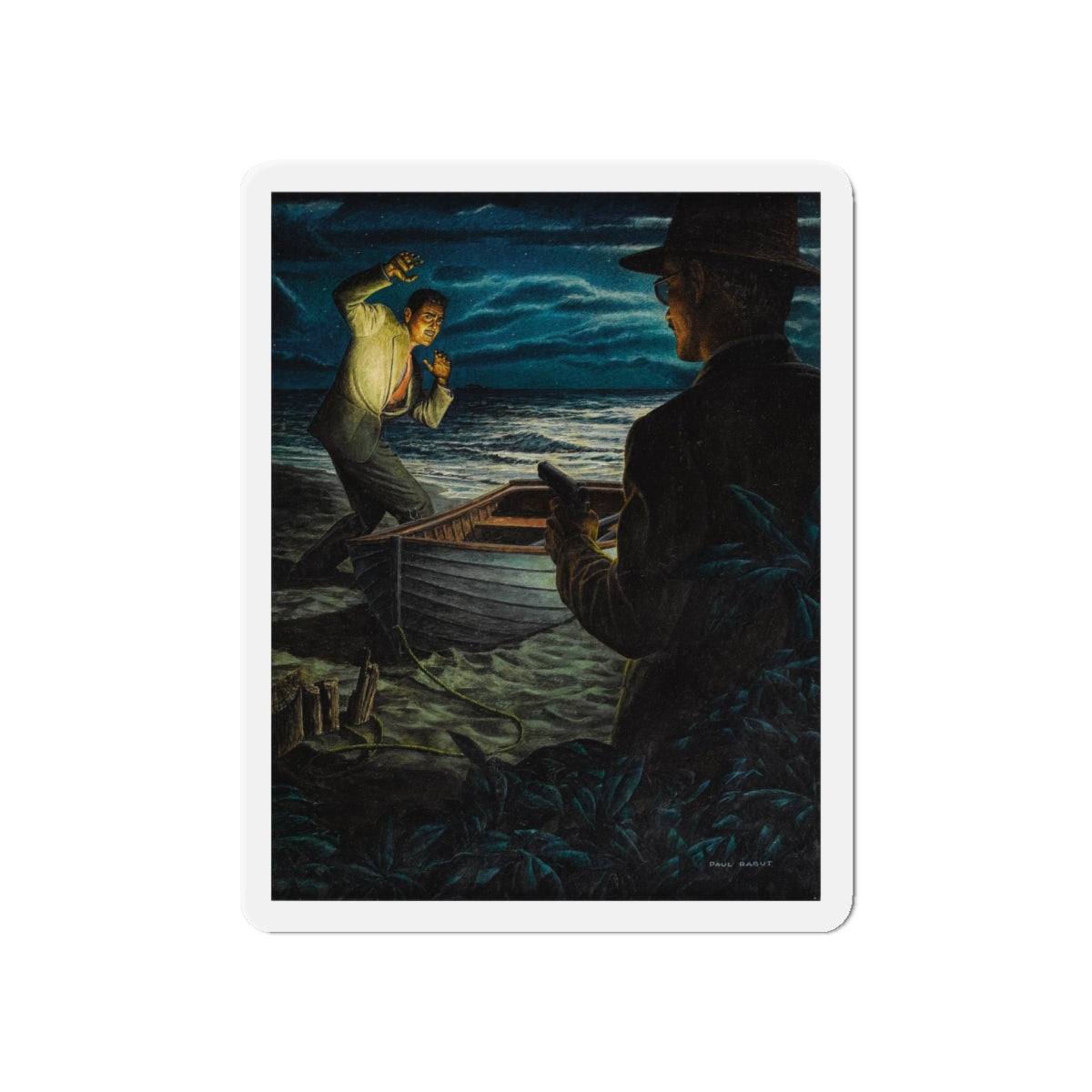 Rendezvous With Death, 1952 (Magazine Illustration) Refrigerator Magnet-5" x 5"-The Sticker Space