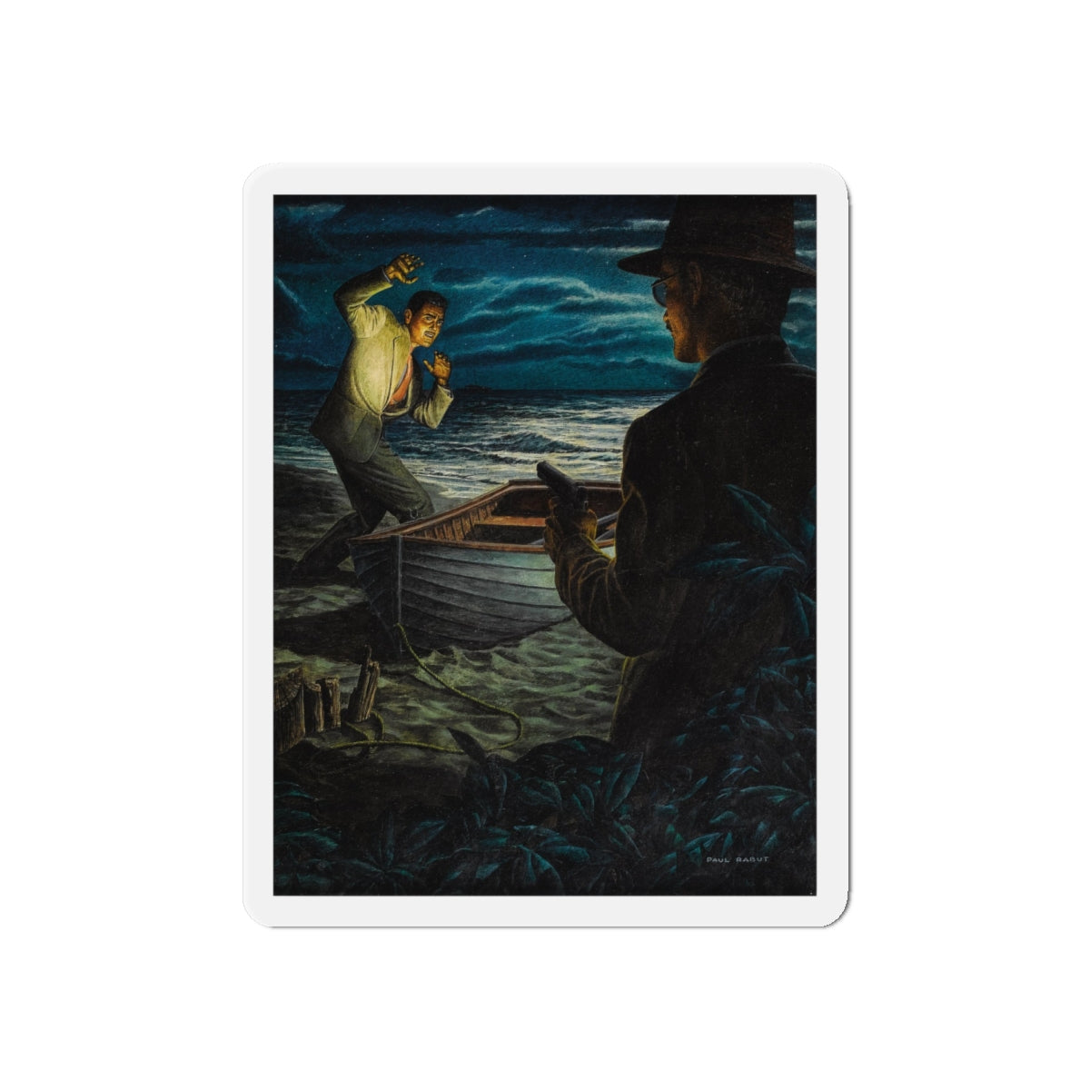 Rendezvous With Death, 1952 (Magazine Illustration) Refrigerator Magnet-6 × 6"-The Sticker Space