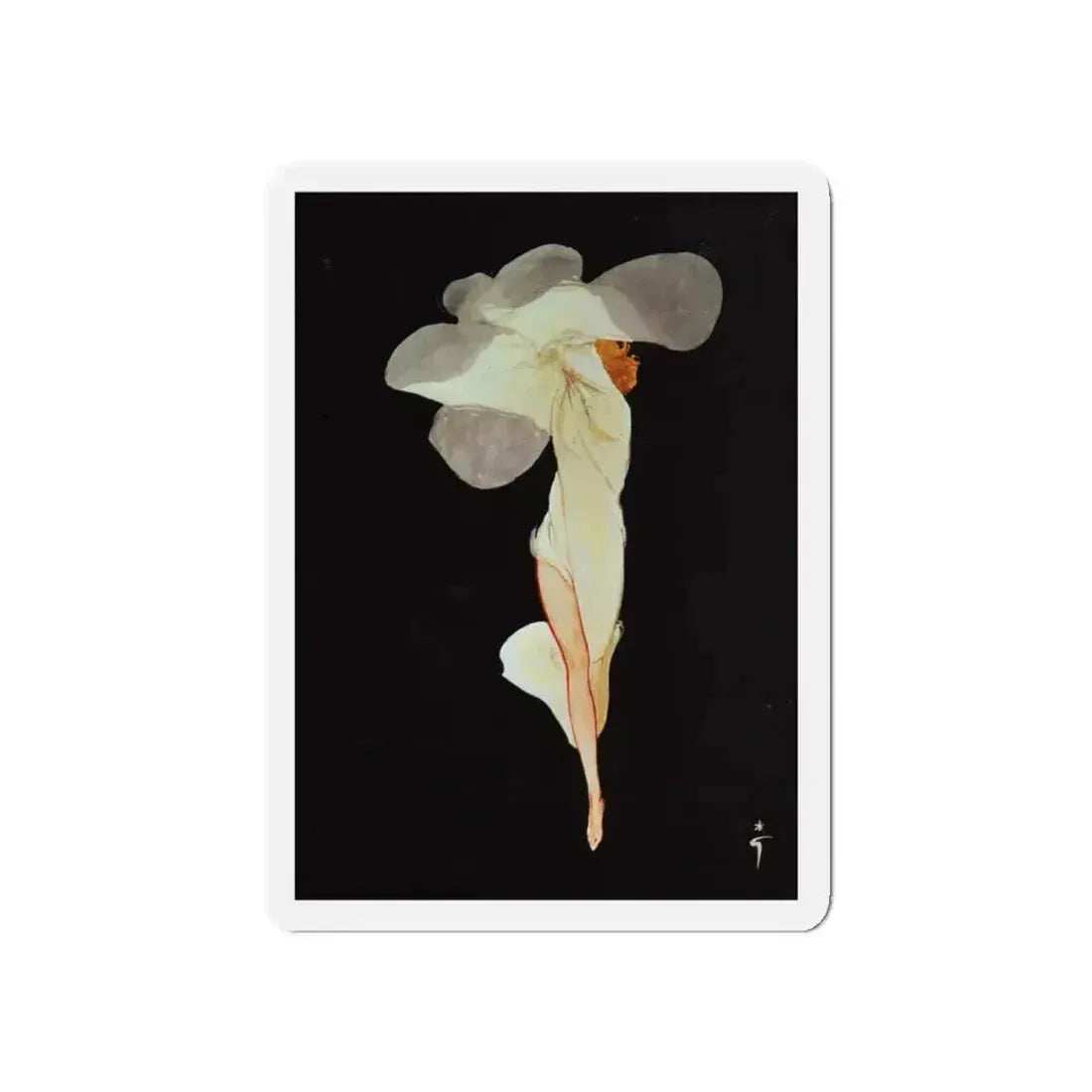Rene Gruau art (Magazine Illustration) Refrigerator Magnet 5 Inch Die-Cut - The Sticker Space