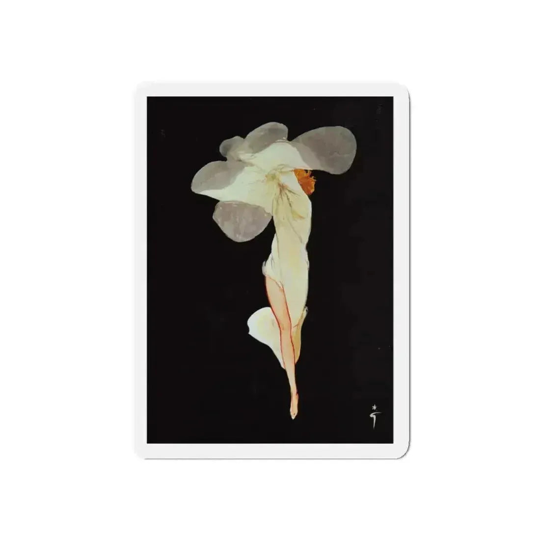 Rene Gruau art (Magazine Illustration) Refrigerator Magnet 6 Inch Die-Cut - The Sticker Space