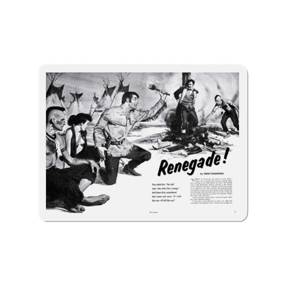 Renegade!, Man's Illustrated, February 1958 (Magazine Illustration) Refrigerator Magnet-2 Inch-The Sticker Space