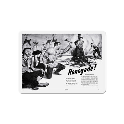 Renegade!, Man's Illustrated, February 1958 (Magazine Illustration) Refrigerator Magnet-5" x 5"-The Sticker Space