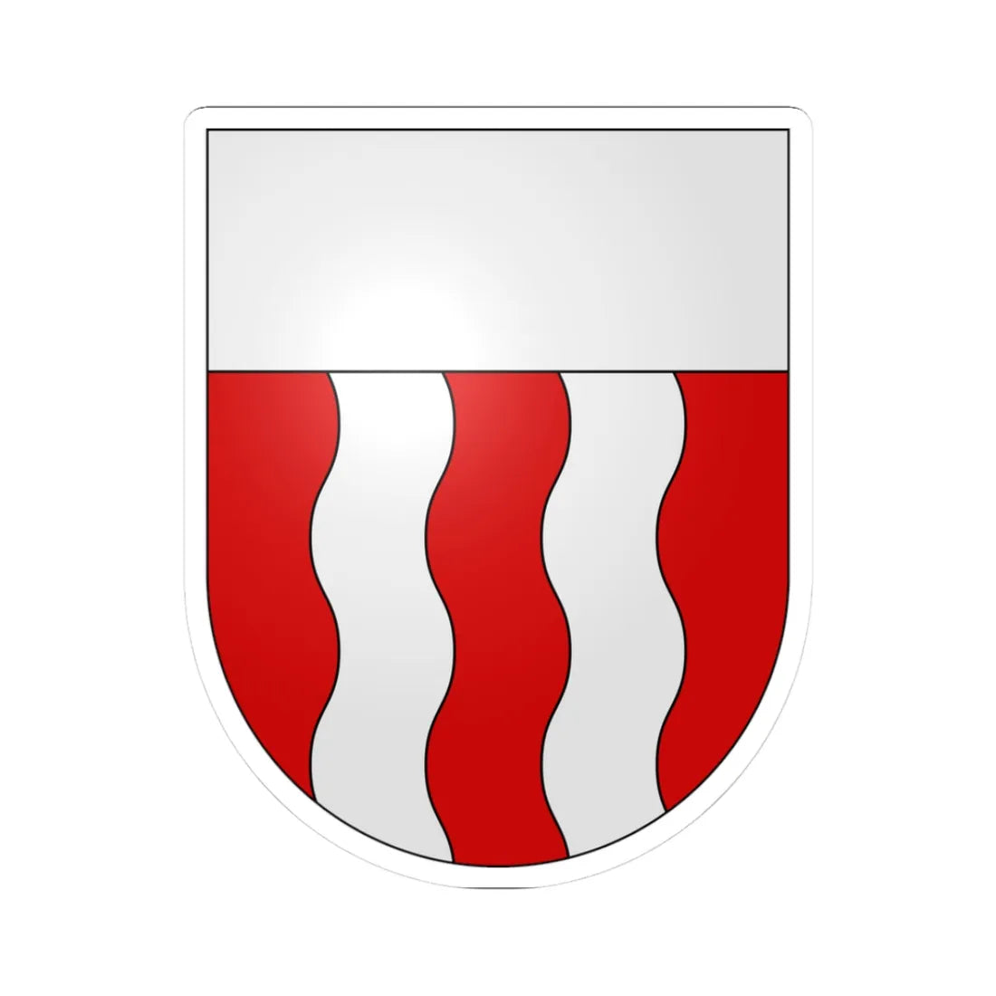 Renens-coat of arms (Switzerland) (Coat of Arms) STICKER Vinyl Kiss-Cut Decal 3 Inch White - The Sticker Space