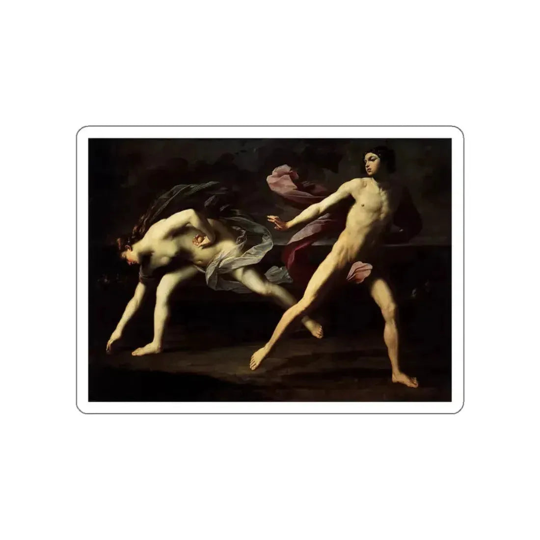RENI, Guido - Atalanta and Hippomenes (Artwork) STICKER Vinyl Die-Cut Decal White Die-Cut 5 Inch - The Sticker Space