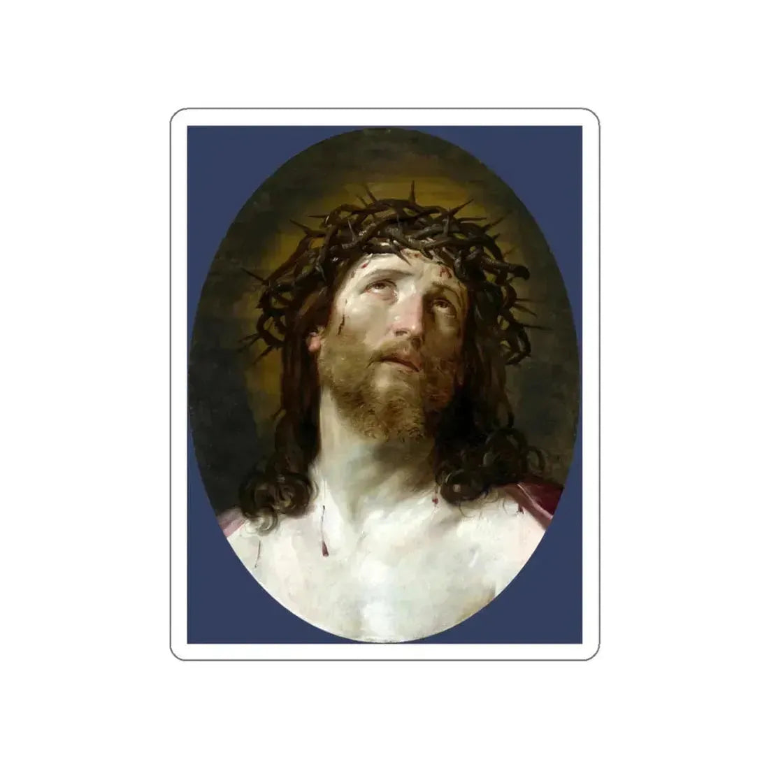 RENI, Guido - Head of Christ Crowned with Thorns (Artwork) STICKER Vinyl Die-Cut Decal White Die-Cut 5 Inch - The Sticker Space