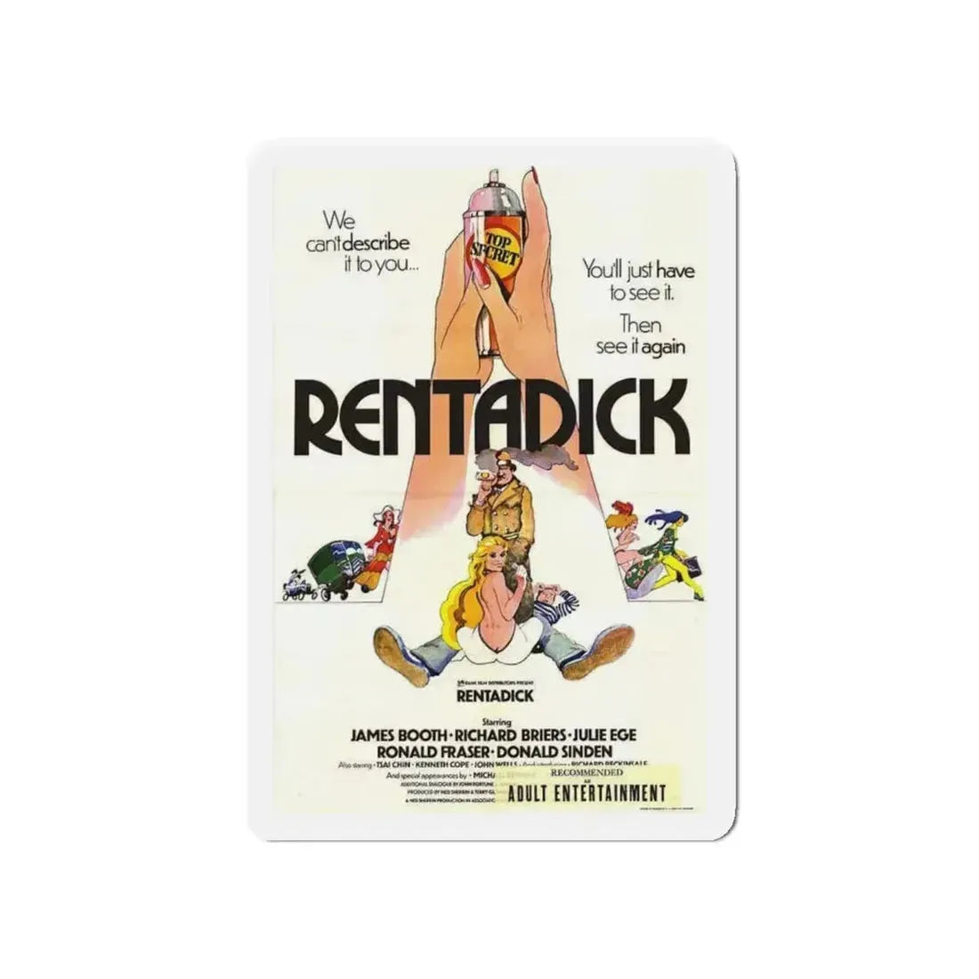 RENTADICK 1972 Movie Poster - Refrigerator Magnet 4 Inch Die-Cut - The Sticker Space