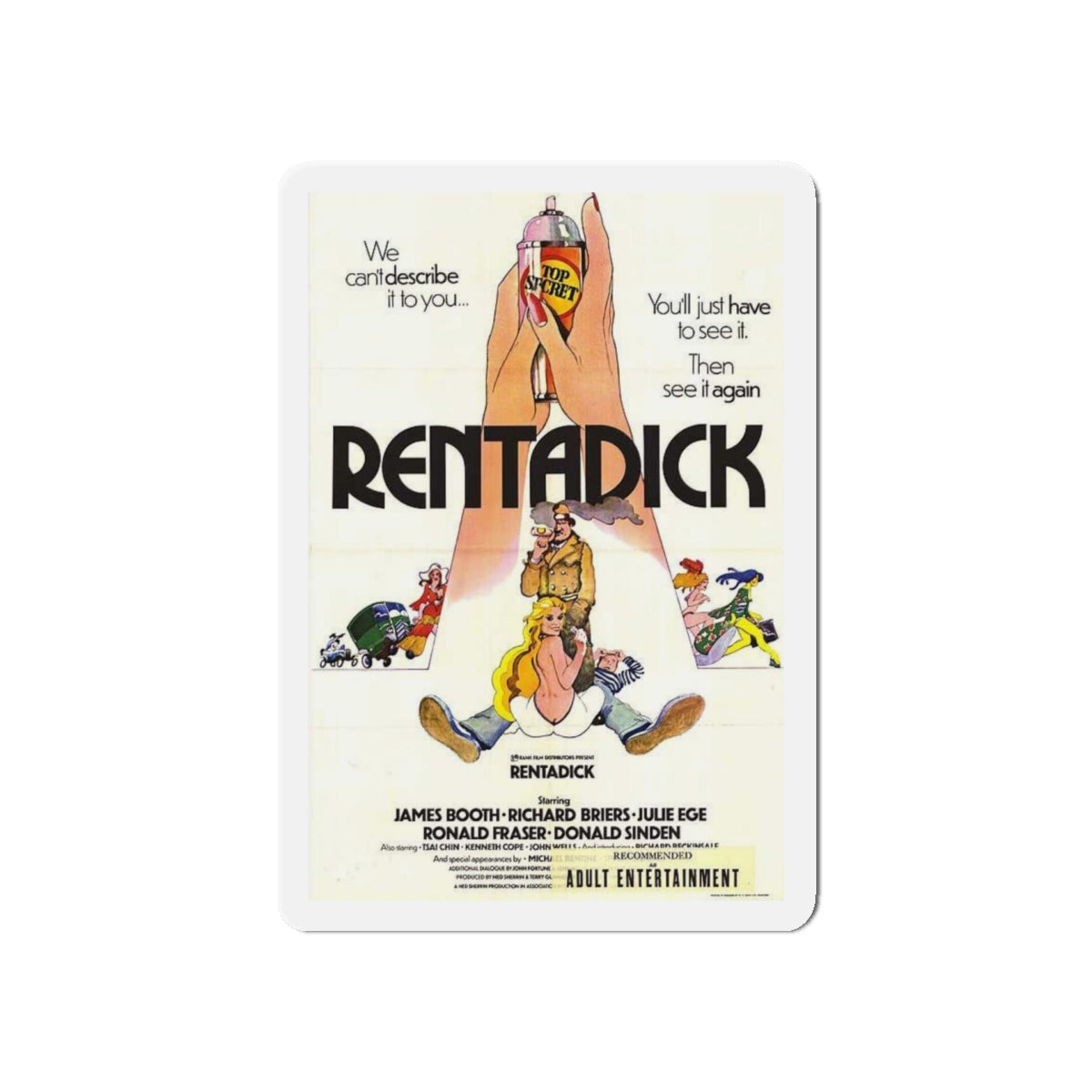 RENTADICK 1972 Movie Poster - Refrigerator Magnet-5" x 5"-The Sticker Space