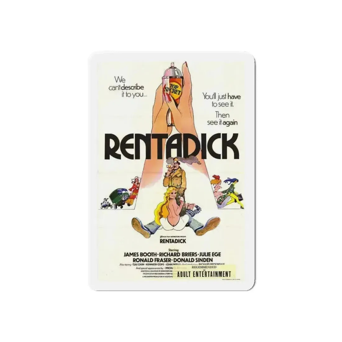 RENTADICK 1972 Movie Poster - Refrigerator Magnet 6 Inch Die-Cut - The Sticker Space
